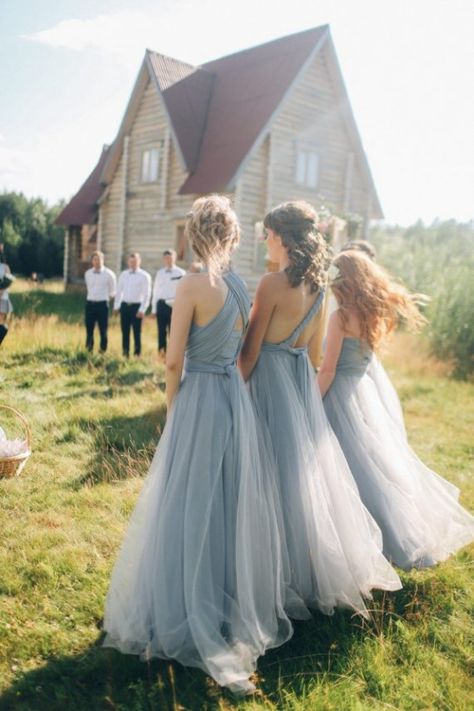 Baby Blue Bridesmaid Dresses, Grey Bridesmaid Dress, Dress With Tulle Skirt, Backless Bridesmaid Dress, Infinity Dress Bridesmaid, Tulle Wedding Skirt, Silver Bridesmaid Dresses, Gonna In Tulle, Multiway Dress