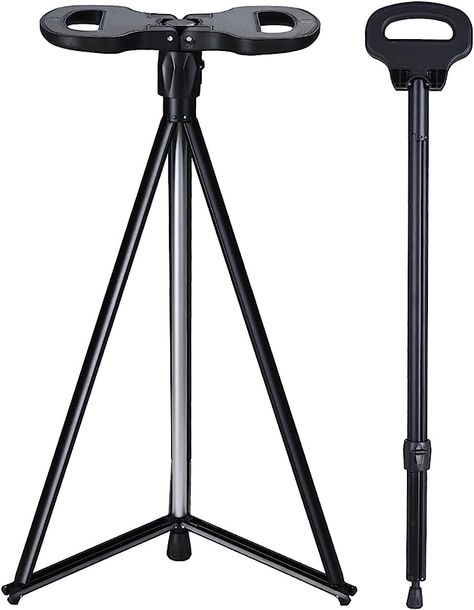 Amazon.com: Walking Cane for Men & Women, Portable Cane Seat, Folding Cane Seat, Lightweight Sturdy Tripod Cane Stool with 2 Cane Tips, and Travel Bag,Balancing Mobility Aid Crutch for Seniors : Everything Else Walking Stick With Seat, Cool Walking Canes, Walking Cane Aesthetic, Quad Cane, Cane Mobility Aid, Folding Cane, Weaponized Cane, Folding Electric Wheelchair, Cane Tips