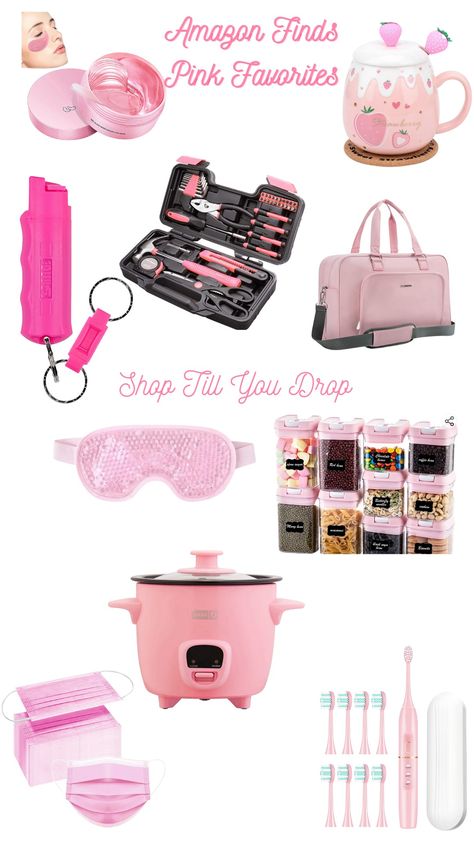 Pink Girly Amazon Finds, Pink Amazon Finds, Strawberry Soda, Pink Amazon, Pink Things, Pink Life, Shop Till You Drop, Pink Kitchen, Aesthetic Stuff