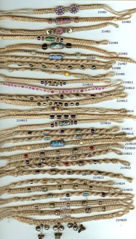 How to Make a Hemp Bracelet - DIY Fashion #12 Adjustable Hippie Braided Bracelet, Hippie Style Resizable Braided Bracelet For Beach, Hemp Bracelet Beaded, Adjustable Hand Wrapped Braided Bracelet, Hippie Style, Hemp Bracelet Diy, Hemp Bracelet Patterns, Diy Jewelry To Sell, Bracelet Diy, Hemp Jewelry