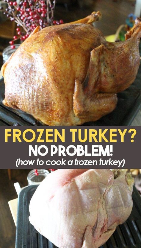 Defrosting Turkey, Cooking A Frozen Turkey, Turkey In Oven, Thawing Turkey, Whole Turkey Recipes, Crockpot Turkey, Frozen Turkey, Recipes Oven, Turkey Breast Recipe