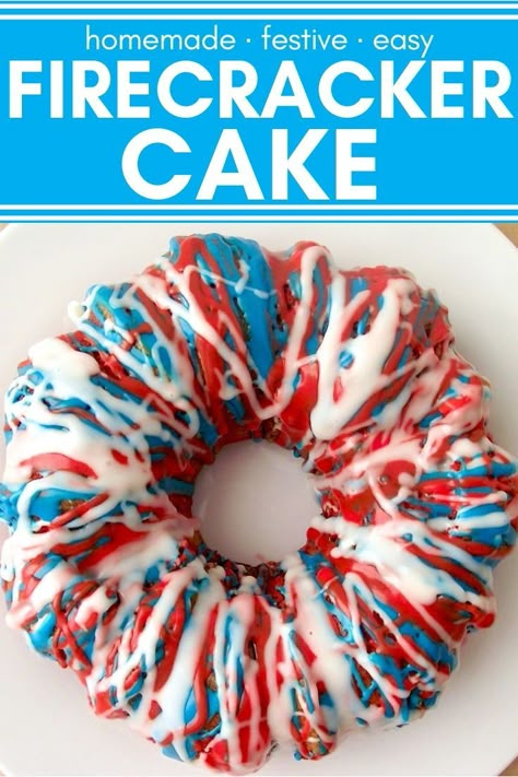 4th Of July Desserts Cake, Fourth Of July Desserts For A Crowd, White Bundt Cake, Firecracker Cake, Shortbread Bites, Party Nibbles, Hot Fudge Cake, Hot Chocolate Fudge, New Year's Desserts