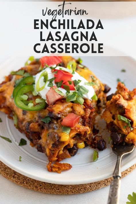 Veggie Enchilada Casserole, Crockpot Chicken Enchilada Casserole, Vegetarian Enchilada, Enchilada Lasagna, Vegetarian Enchilada Casserole, Vegetarian Christmas Dinner, Crockpot Chicken Enchiladas, Veggie Enchiladas, Vegetarian Stuffed Peppers