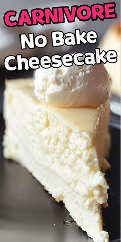 Enjoy the creamy texture of this no-bake cheesecake, perfect for the carnivore diet. Easy to make and delicious to eat! #Carnivore #Keto #CarnivoreDiet #CarnivoreRecipes Carnivore Cheesecake, Caveman Diet Recipes, Carnivore Keto, The Carnivore Diet, Calzone Recipe, Caveman Diet, Desserts Keto, Meat Diet, Diet Desserts