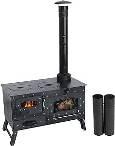 Camping Stove, Tent Wood Stove,hunting lodge Burning stove, cooking plow with Oven cooking partition (Stove with 8 pipe) Rv Wood Stove, Off Grid Kitchen, Tent Wood Stove, Tent Life, Camping Oven, Camping Winter, Survival Tent, Camping Cooker, Canvas Tents