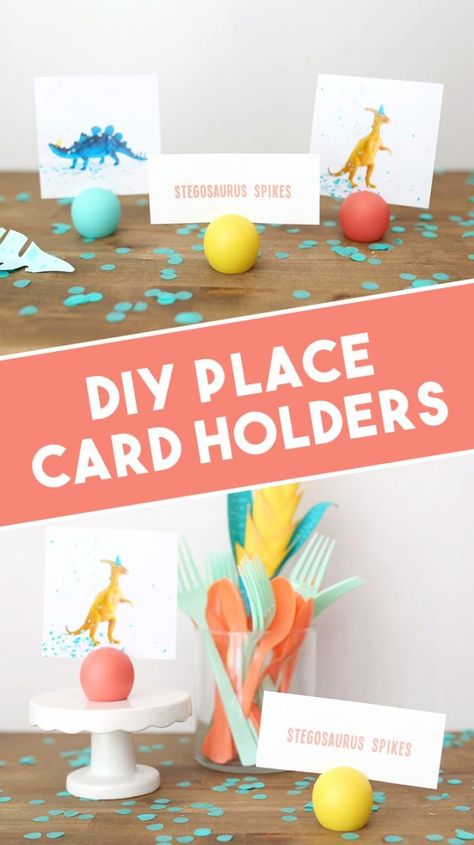 Looking for fun, cute ideas for your next party? These simple DIY place card holders only take two easy steps! They're perfect for a kids party or even a display for unique table numbers! via @shrimpsalad Diy Place Card Holders, Place Card Holders Diy, Unique Table Numbers Wedding, Diy Photo Holder, Kids Advent Calendar, Unique Table Numbers, Kids Advent, Card Holder Diy, Diy Table Numbers