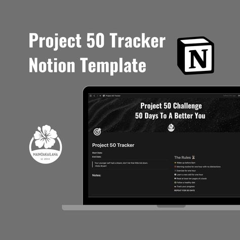 Free Notion Templates Project 50 Challenge, 50 Challenge, Project 50, Track Diet, Meal Prep Planner, Habit Trackers, Social Media Planner, Notion Template, Fitness Inspiration Quotes