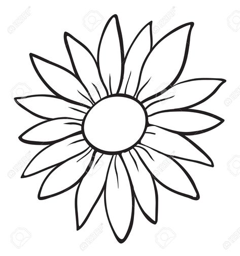 Flower Outline Drawing Simple, Flower Outline Drawing, Sunflower Stencil, Outline Pictures, Flower Templates Printable, Hd Flower Wallpaper, Dibujo Simple, Sunflower Drawing, Outline Images