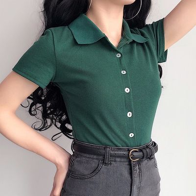 15 Work From Home Outfits To Look Stylish AF - Society19 Collared Shirt Outfits, Polo Shirt Outfits, Fe Clothing, High Waist Short, Collar Cardigan, Korean Outfits, Looks Vintage, Polo Collar, Retro Outfits