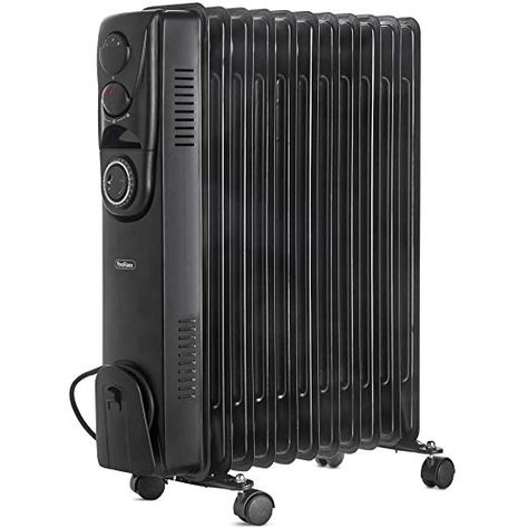 VonHaus Oil Filled Radiator 2KW 9 Fin - Portable Electric Heater - 3 Power Settings & Adjustable Temperature & Tip Over Safety Switch - Black 2000W: Amazon.co.uk: Kitchen & Home Oil Heater, Man Shed, Log Cabin Ideas, Bathroom Radiators, Electric Heaters, Portable Heater, Electric Heater, Space Heater, Large Living Room