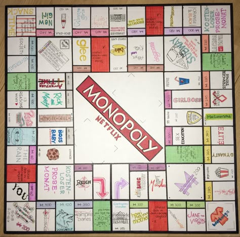 #monopoly #netflixseries #selfmade Diy Monopoly Board, Monopoly Classroom, Make Your Own Monopoly, Monopoly Diy, Diy Board Games, Custom Monopoly, Harry Potter Monopoly, Engagement Party Diy, Board Games Diy