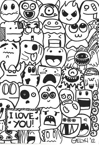 Doodle Art Ideas, Drawing Ideas Easy Doodles, Doodles Easy, Doodle Art Letters, Doodle Art Flowers, Doodle Characters, Drawing Ideas Easy, Easy Doodle, Cute Easy Doodles