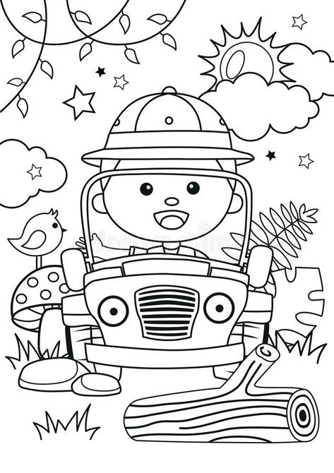 Preschool Jungle, Jungle Coloring Pages, Adventure Forest, Safari Activities, Camping Coloring Pages, Jungle Thema, Deco Jungle, Love Coloring Pages, Coloring Art