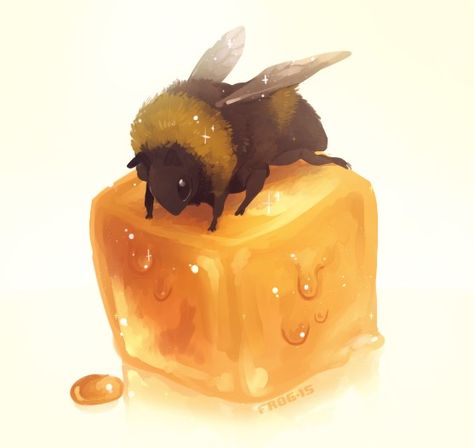 The Bee, A Drawing, Cat Memes, Honey, Bee, Memes, Yellow, Water, Art