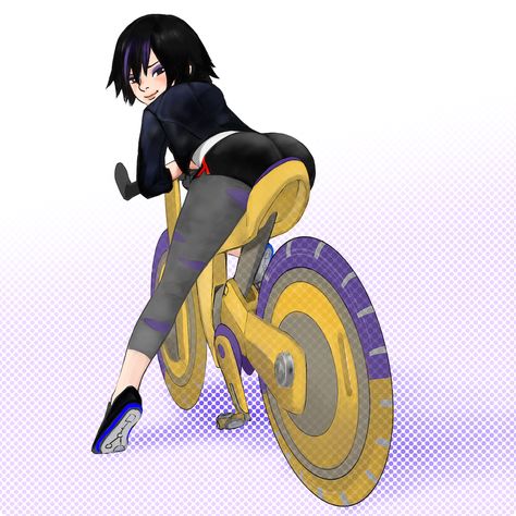 Big Hero 6 Gogo Tomago, Punk Girl Art, Back Makeup, Suki Avatar, Bicycle Black, Gogo Tomago, Dreamworks Art, The Loud House Fanart, Multicolored Hair