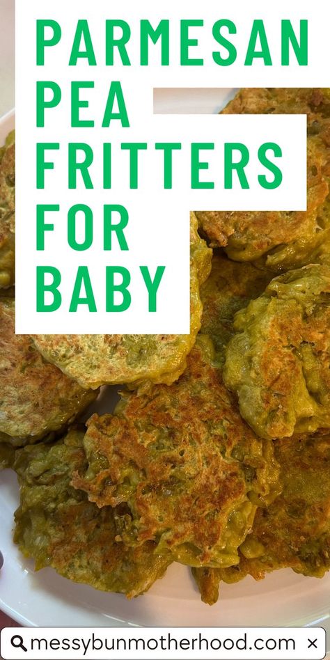 parmesan pea fritters Blw Peas, Egg Free Baby Led Weaning Recipes, Baby Led Weaning Vegetables, Freezer Friendly Baby Led Weaning, Blw Fritters, Snacks For 9 Month Old Baby, Blw Recipes 1 Year, Toddler Breakfast Meal Prep, Can Peas Recipe