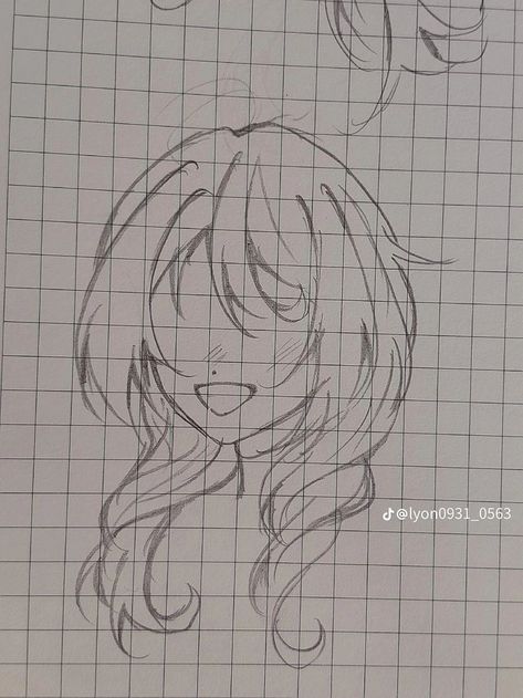 Anime Hair Sketch, Kawaii Drawings Easy, Easy Hair Drawings, Bahasa Jepun, Anime Drawing Books, Art Tools Drawing, Easy Drawings Sketches, Anime Drawings Tutorials, Hand Art Drawing