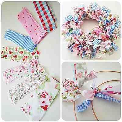 Rag Wreaths, Cath Kidston Fabric, Making Wreaths, Wreath Frames, Shabby Chic Easter, Wire Wreath Frame, Flat Wire, Fabric Wreath, Wreath Frame