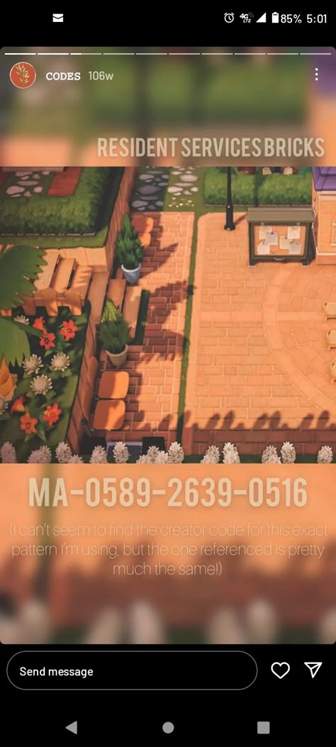 Brick Paths Code MA-0589-2639-0516 Brick Paths, Resident Services, Acnh Cottagecore, Animal Crossing 3ds, Animals Crossing, Ac New Leaf, Animal Crossing Guide, Animal Crossing Memes, Animal Crossing Wild World