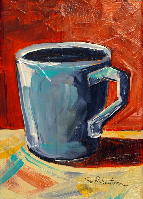 coffee mug Cups Painting, Coffee Art Painting, Painting Coffee, Coffee Cup Art, Cafe Wall Art, Coffee Painting, Cafe Art, Cup Art, Wow Art