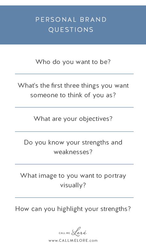 Personal Brand Worksheet, How To Create A Personal Brand, Creating A Personal Brand, How To Brand Yourself, How To Create A Brand, Branding Yourself, Personal Rebranding, Branding Questions, Personal Rebrand