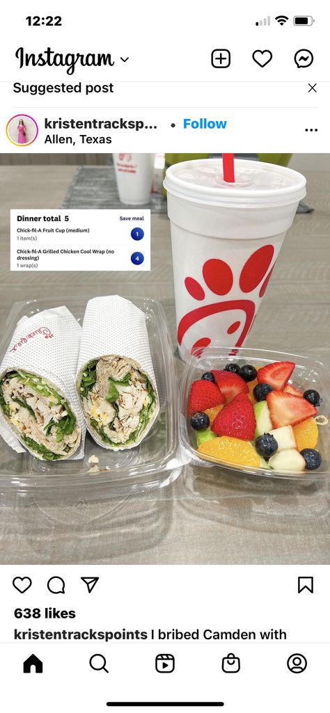 Healthy Fast Food Orders, Healthy Chick Fil A Order, Chick Fil A Healthy Options, Healthy Chickfila Choices, Healthy Fast Food Choices, Nutritional Meals, Weight Watchers Food Points, Healthy Fast Food Options, Macro Recipes