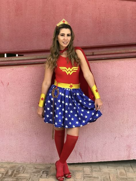 [LMH] WW Cosplay Wonder Woman Costume Diy, Diy Superhero Costume, Mom Halloween Costumes, Flash Costume, Wonder Woman Party, Supergirl Costume, Character Dress Up, Spiderman Birthday Party, Wonder Woman Costume