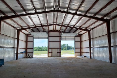 Boat Storage Building Kit Santee South Carolina, Building Insulation, Barn Storage, Storage Building, Boat Storage, Overhead Door, Gable Roof, Rain Gutters, Steel Building