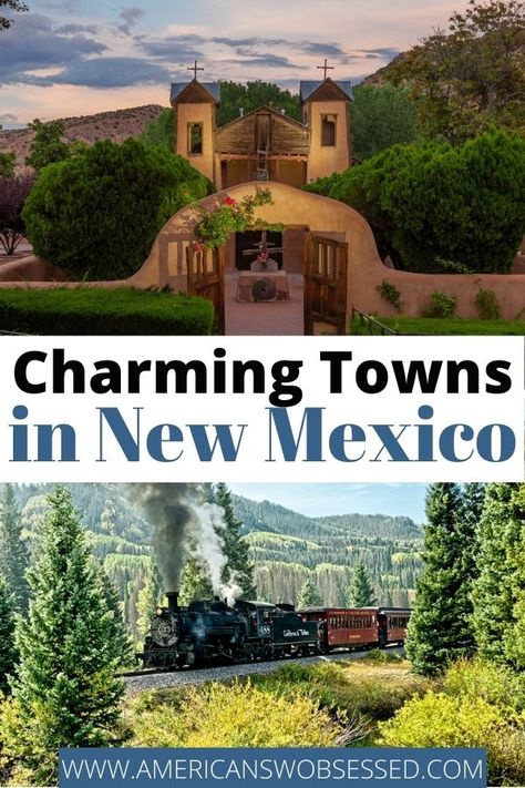 15 Most Charming Small Towns in New Mexico Are you looking for charming small towns in New Mexico? New Mexico is a great place to get away from the big city and enjoy the scenery and culture of a small town. Espanola New Mexico, Deming New Mexico, Socorro New Mexico, Silver City New Mexico, Farmington New Mexico, New Mexico Vacation, Travel New Mexico, Usa Places To Visit, New Mexico Santa Fe