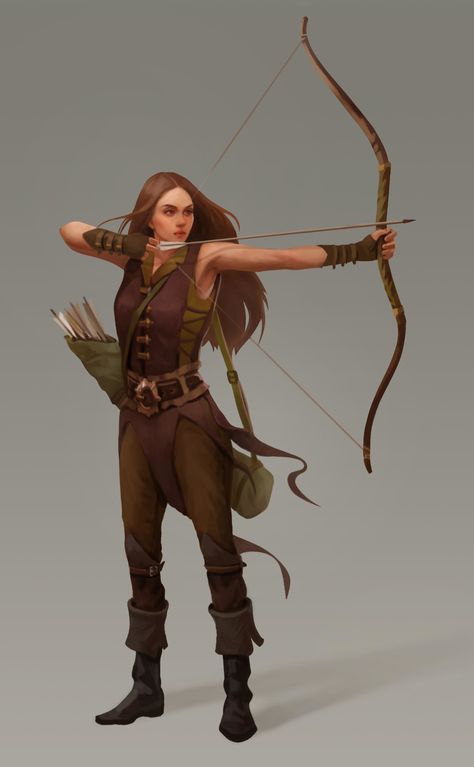 Archer3 by Kseniya Sibileva on ArtStation. Pretty darn good technique, too! Elf Ranger, Half Elf, Fantasy Posters, Bow And Arrow, Silver Circle, Arte Fantasy, Fantasy Rpg, Medieval Fantasy, Dnd Characters