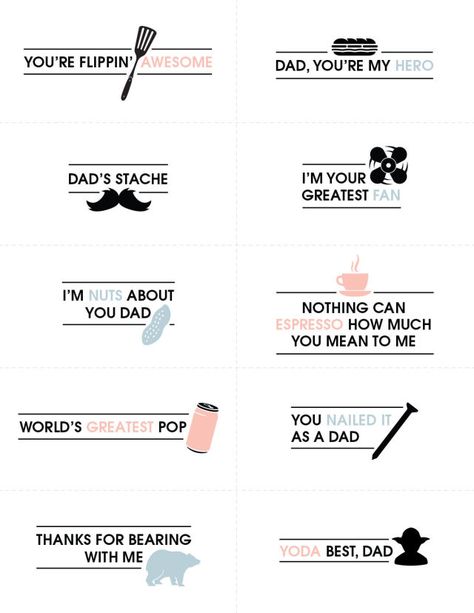 10 Father's Day Crafts Printables With Brilliant Puns Dad Puns For Fathers Day, Fathers Day Card Ideas Diy, Handmade Fathers Day Cards Ideas, Doodle Puns, Fathers Day Puns, Fathers Day Card Ideas, Funny Fathers Day Quotes, Military Crafts, Diy Father's Day Crafts