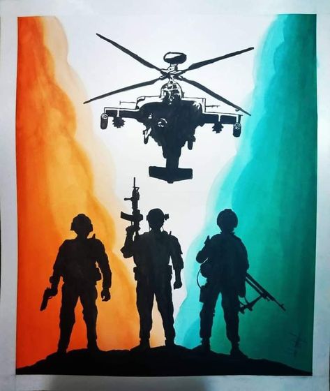 Ncc Cadet Drawing, Indian Soldiers Painting, Ncc Drawing, Army Day Drawing, Army Soldier Drawing, Indian Soldier Drawing, Indian Army Sketch, Army Painting Art, Soldier Drawing Army