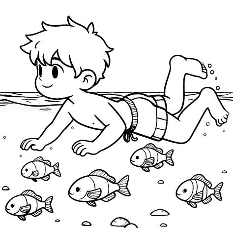 Giant Sea Turtle, Swimming In The Sea, Swimming In The Ocean, Underwater Caves, Fish Coloring Page, Incredible Creatures, Fish Swimming, Outline Drawings, Boys Swim