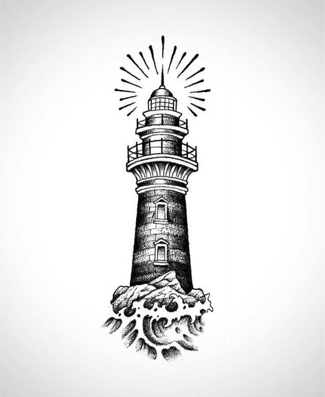 Nautical Sleeve Tattoo Mens, Montauk Lighthouse Tattoo, Smooth Seas Never Made A Skilled Sailor Tattoo, Sand Timer Tattoo Design, Realistic Lighthouse Tattoo, Lighthouse Tattoo Stencil, Lighthouse Tattoo Men, Nautical Tattoo Ideas, Light House Tattoo