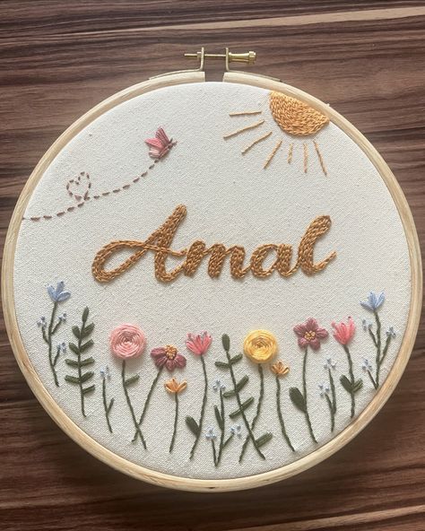 Add a personal touch to your space with our customized name embroidery hoops! 🎨✨ Available in three sizes, they’re perfect for wall decor or as a cute door hanging. Make your home uniquely yours! Sizes - 10 inches, 8 inches, 6 inches Colours - indefinite [tangled threads, name embroidery, wall decor, personalised embroidery, anniversary hoop, wedding hoop, birthday hoop, viral, explore, explore page, viral reel] Embroidery Anniversary, Embroidery Wall Decor, Hand Embroidered Name, Personalised Embroidery, Wedding Hoop, Embroidery Hoop Wall Art, Embroidery Wall, Name Embroidery, Handmade Embroidery Designs