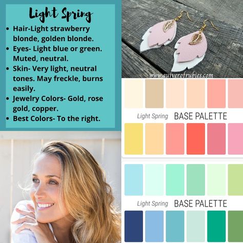 Season Palette, Light Spring Palette, Light Spring Color Palette, Polyvore Spring, Light Strawberry Blonde, Spring Skin, Light Spring Colors, Elegant Dressing, Spring Light