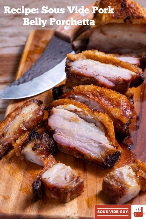 Porchetta Recipes, Sous Vide Pork, Stretching Back, Sous Vide Machine, Traditional Italian Dishes, Sous Vide Recipes, Roasted Pork, Frying Oil, Fennel Seeds