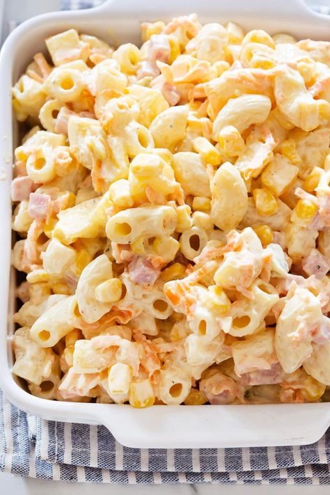 Mexican Macaroni Salad Recipe, Pasta Mexicana, Mexican Pasta Salad Recipes, Ham Pasta Salad, Macaroni Salad With Ham, Mexican Macaroni, Mexican Thanksgiving, Mexican Macaroni Salad, Mexican Pasta Salad