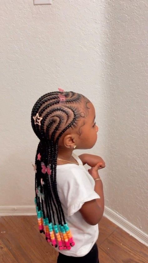 Kehlani Braids, Toddler Straight Back Braids, Braided Natural Hairstyles For Kids, Straight Back Braids For Kids, Braided Hairstyles Down, Kids Straight Back Braids, Feed In Braids For Kids, Back To School Hairstyles Black Kids Natural Hair No Braids, Cornrows Braids For Black Kids