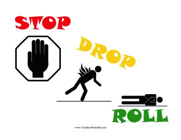 Teach students to stop, drop, and roll during a fire emergency with this printable classroom chart. Free to download and print Stop Drop Roll Preschool, Stop Drop And Roll, Classroom Charts, Fire Drill, Fire Prevention, Community Helpers, Classroom Printables, New Classroom, Fire Safety