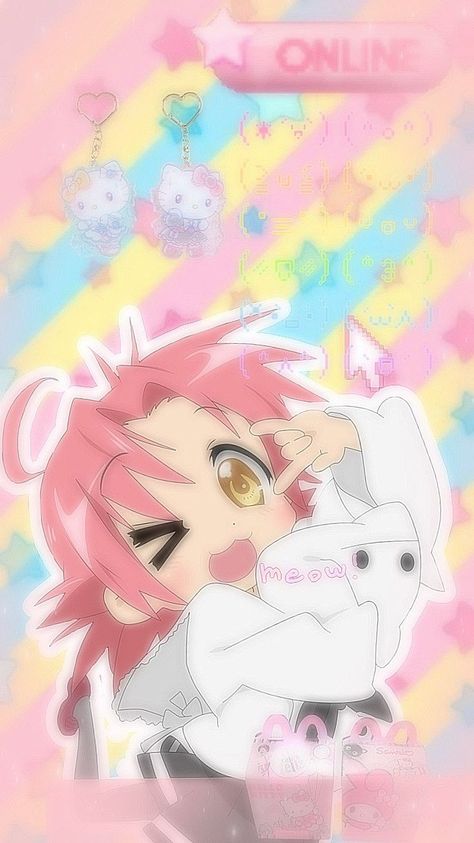 Lucky Star Wallpaper Iphone, Akira Lucky Star, Lucky Star Wallpaper, Star Wallpaper Iphone, Cutecore Wallpaper, Star Character, When Im Bored, Star Wallpaper, Lucky Star