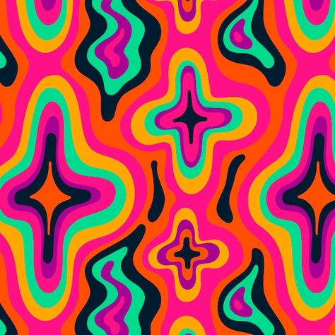 Psychadelic Pattern, Trippy Pictures, Trippy Patterns, Background Drawing, Hippie Wallpaper, Pixel Pattern, Color Palette Design, Vector Hand, Funky Art