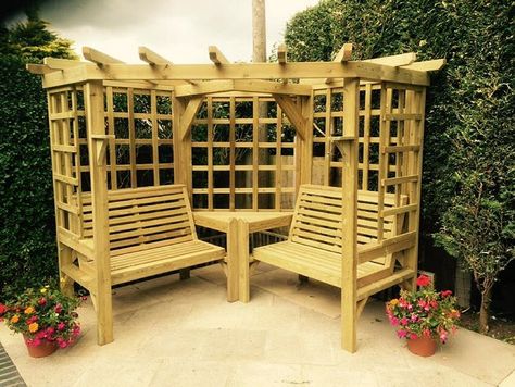 Wooden Garden Furniture Corner Arbour Garden Arbour Seat Pergola Trellis: Amazon.co.uk: Garden & Outdoors Corner Arbour, Garden Arbour Seat, Garden Arbour, Arbour Seat, Corner Pergola, Wooden Arbor, Timber Pergola, Corner Seating, Cheap Pergola