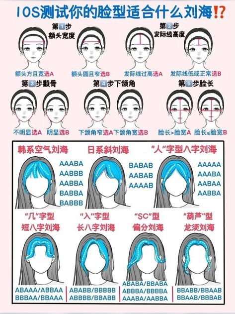 Xiaohongshu Hairstyle Tutorial Bangs, Bangs With Face Shape, Bangs By Face Shape, What Bangs Fit My Face Shape, Face Shape For Curtain Bangs, Oval Face Korean Hairstyle, Hair Bangs Ideas Face Shapes, Animal Face Shapes Korean, Round Face Bangs Korean