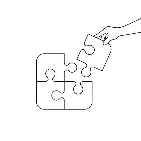 Concept teamwork metaphor outline style ... | Premium Vector #Freepik #vector #puzzle #jigsaw-puzzle #puzzle-pieces #puzzle-shape Puzzle Piece Illustration, Puzzle Shape, Puzzle Graphic, Puzzle Jigsaw, The Missing Piece, Poster Ideas, Hand Sketch, Missing Piece, The Missing