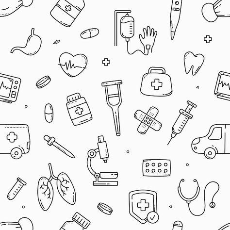 Healthcare Doodles, Histology Drawings, Medical Background, Medical Icon, Math Tricks, Medical Equipment, Doodle Patterns, Surface Pattern, Icon Set