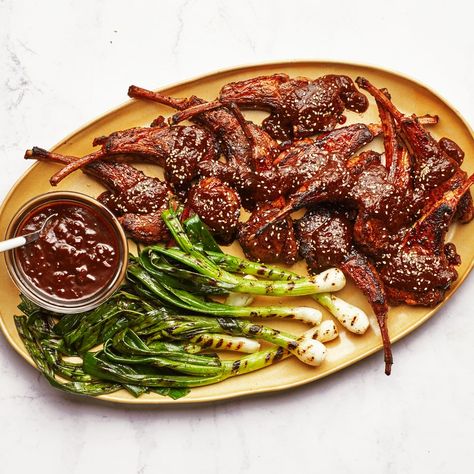 Hoisin-and-Balsamic-Glazed Lamb Chops Recipe | Bon Appétit Best Lamb Recipes, Bon Appetit Recipes, Tender Meatballs, Bon Appetite Recipes, Wild Rice Salad, Lamb Chop Recipes, Main Recipes, Lamb Ribs, Lamb Chop