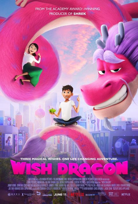 Wish Dragon, John Cho, Animated Movie Posters, Good Animated Movies, New Disney Movies, Film Netflix, Dragon Movies, Film Disney, Gerard Butler