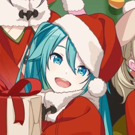 project sekai hatsune miku christmas icon Project Sekai Christmas, Hatsune Miku Christmas, Pfp Project Sekai, Miku Christmas, Project Sekai Hatsune Miku, Project Sekai, Christmas, Hair, Anime