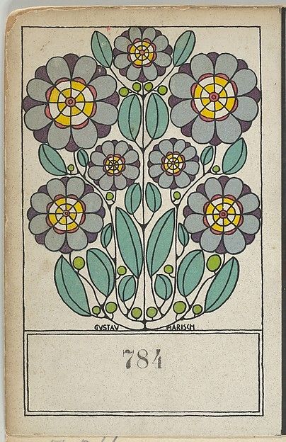 ‘Stylized Flowers’ by Gustav Marisch (1887-1961). Colour lithograph published 1912 by Wiener Werkstätte. Image and text courtesy... Gustav Marisch, Enchanted Objects, Color Lithography, Weiner Werkstatte, Fleurs Art Nouveau, Art Deco Flowers, Wiener Werkstatte, Elements Of Design, Folk Art Painting